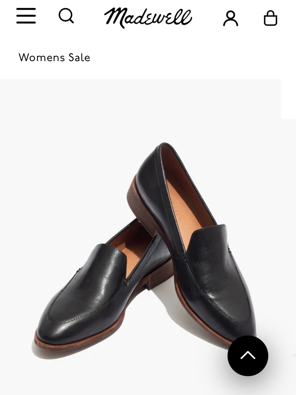 Madewell Black Frances Leather Loafers 11 EUC